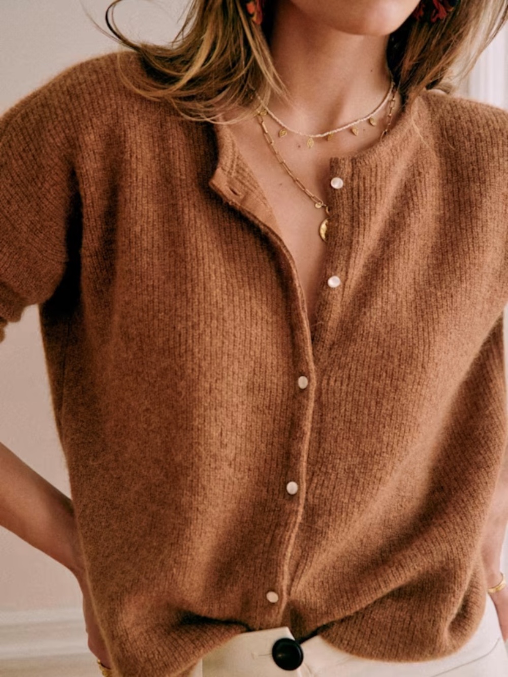 Sezane Gaspard Jumper Camel